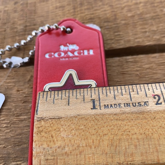 Coach Varsity Classic Pin Set on Red Leather Fob - Picture 13 of 14